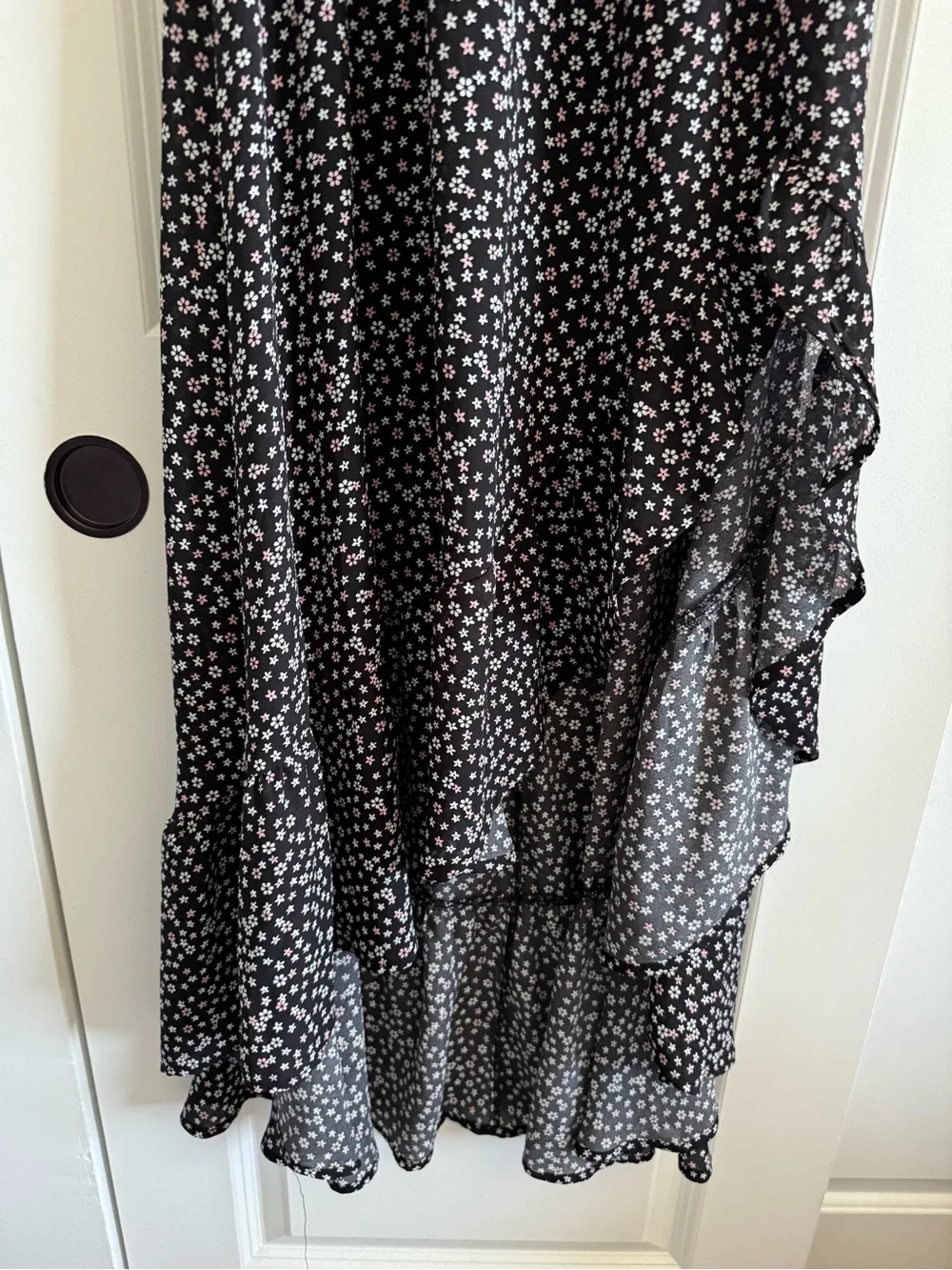 Blue Rain Black Floral Off-Shoulder Maxi Dress with Side Slit - Picture 5 of 10